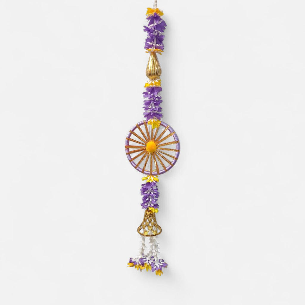 Handmade Patti Hanging Set with Floral Tassels (Pack Of 4)