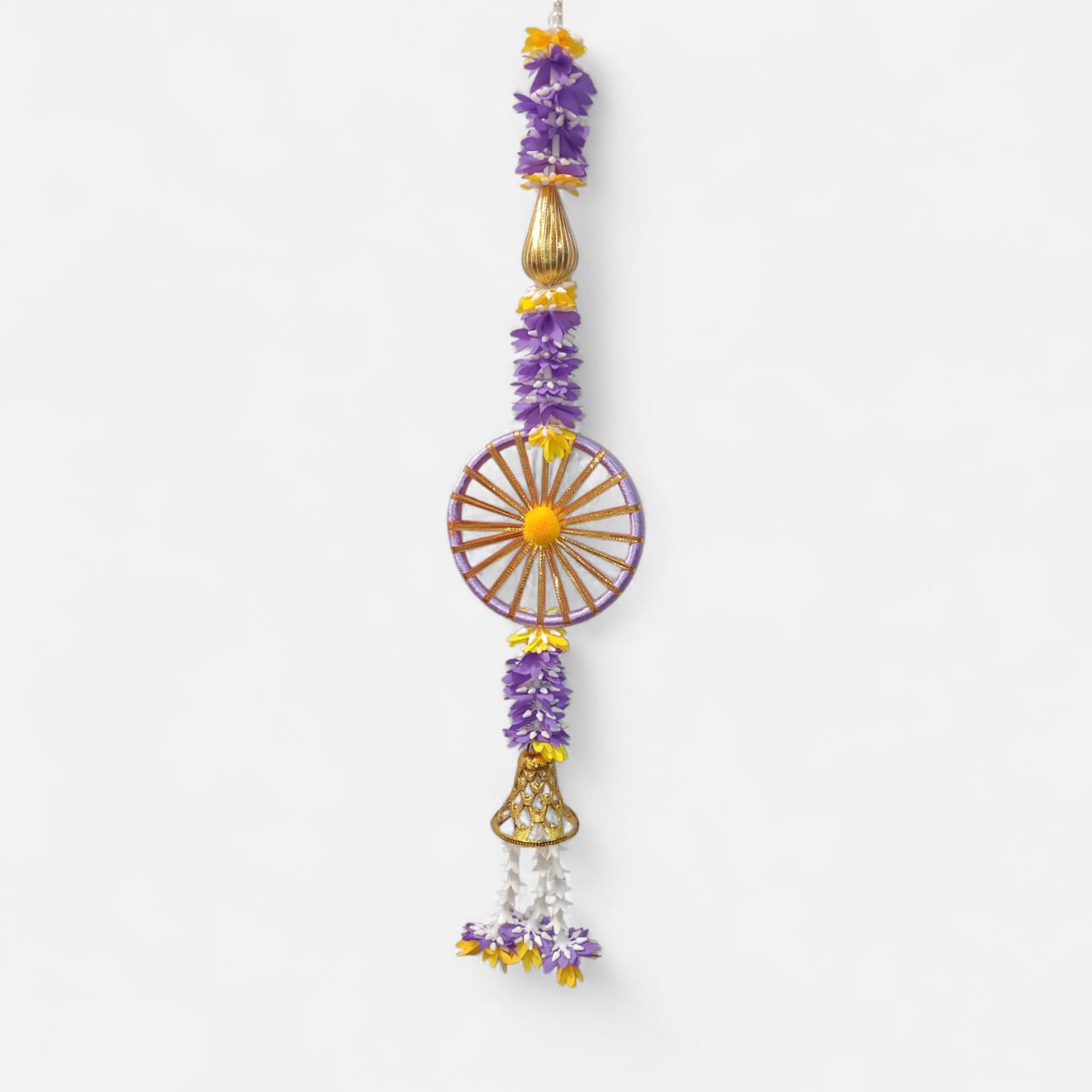 Handmade Patti Hanging Set with Floral Tassels (Pack Of 4)