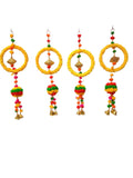 Handmade Far Hanging Set with Bells & Pom-Poms