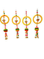 Handmade Far Hanging Set with Bells & Pom-Poms