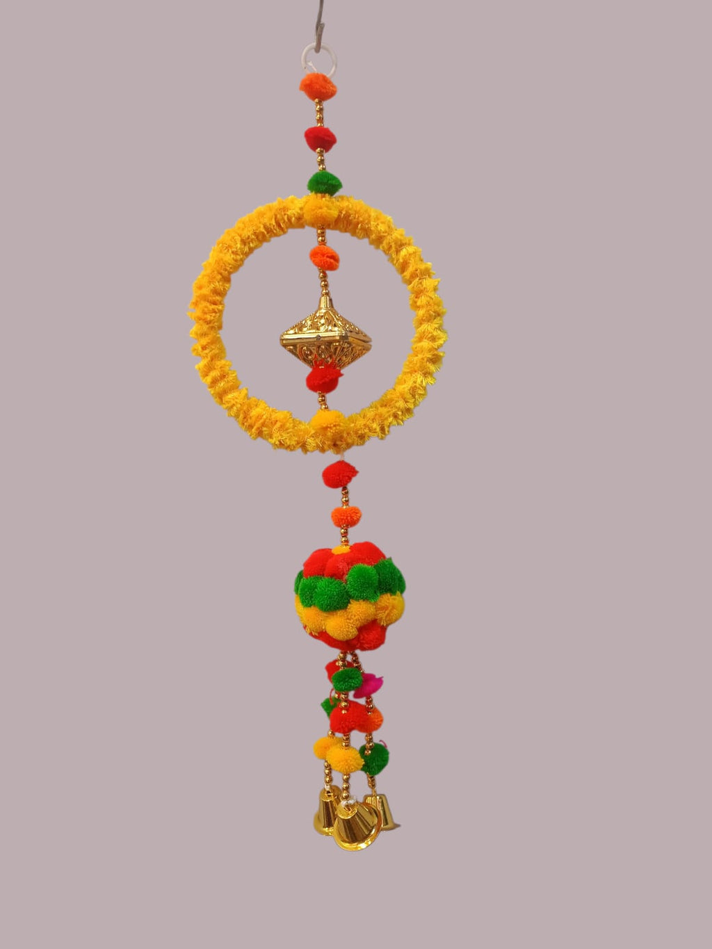 Handmade Far Hanging Set with Bells & Pom-Poms