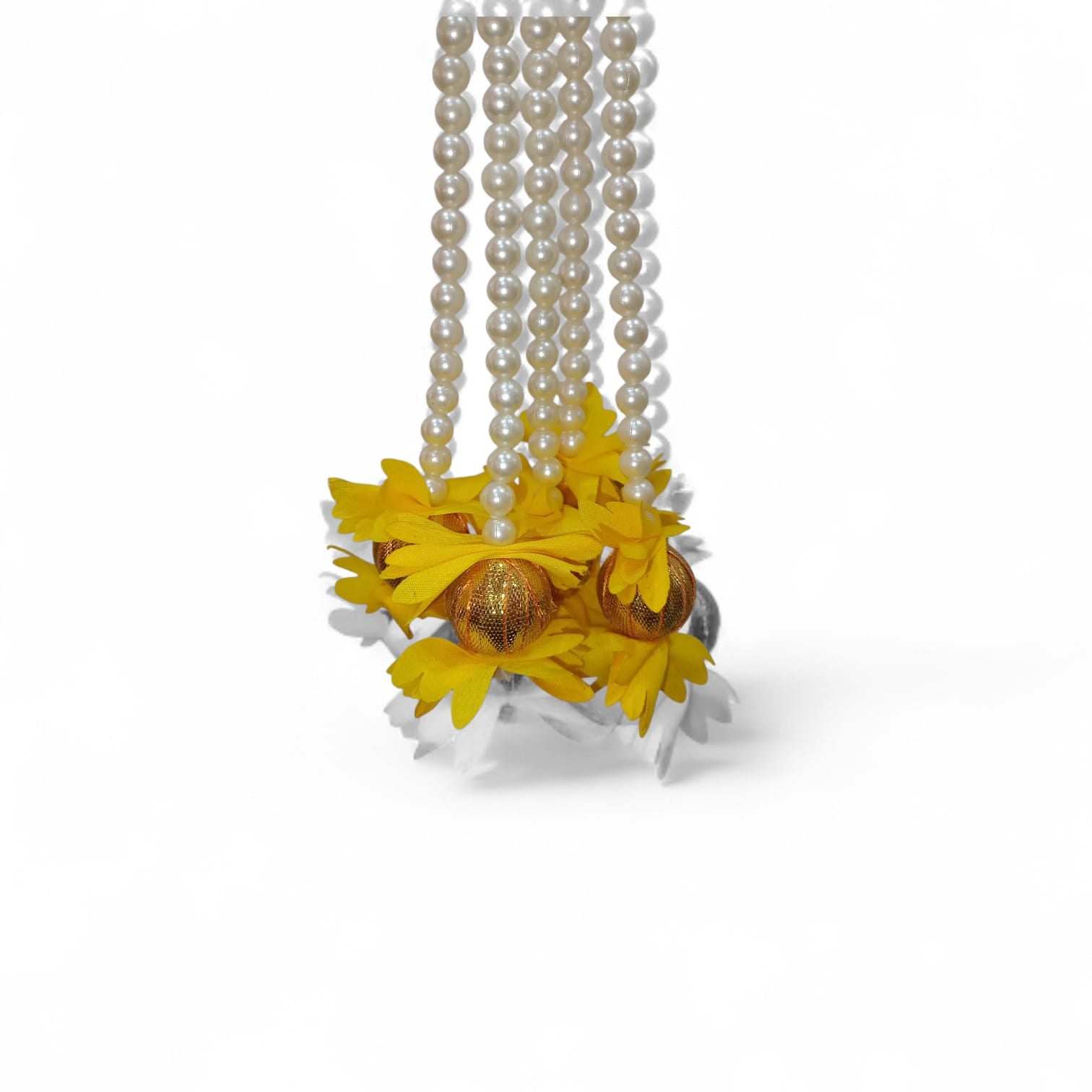 Handmade Moti Hanging Set with Floral Tassels