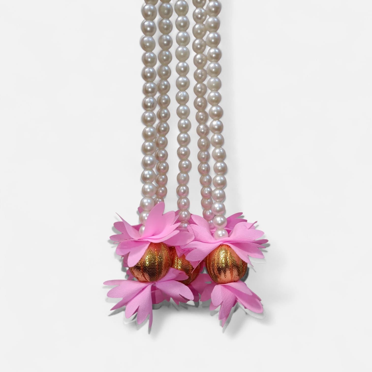 Handmade Moti Hanging Set with Floral Tassels