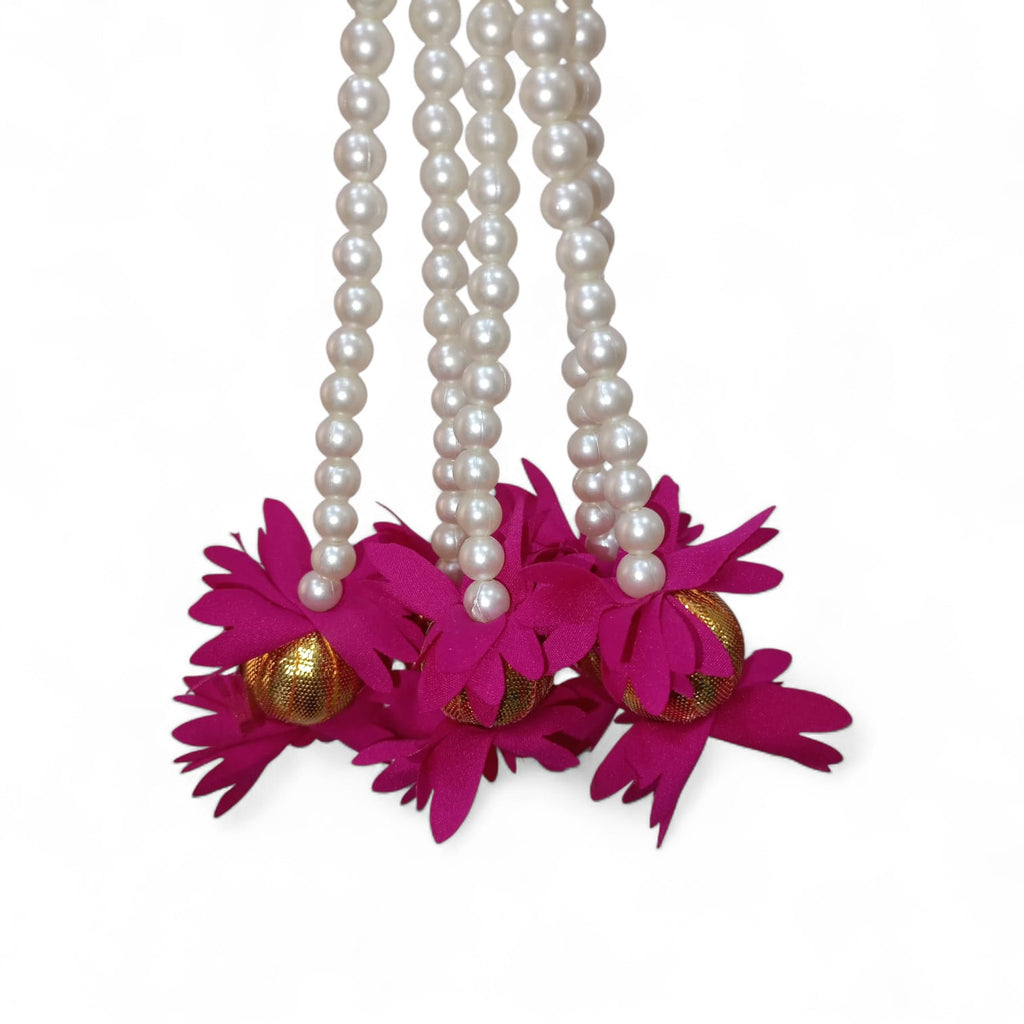Handmade Moti Hanging Set with Floral Tassels
