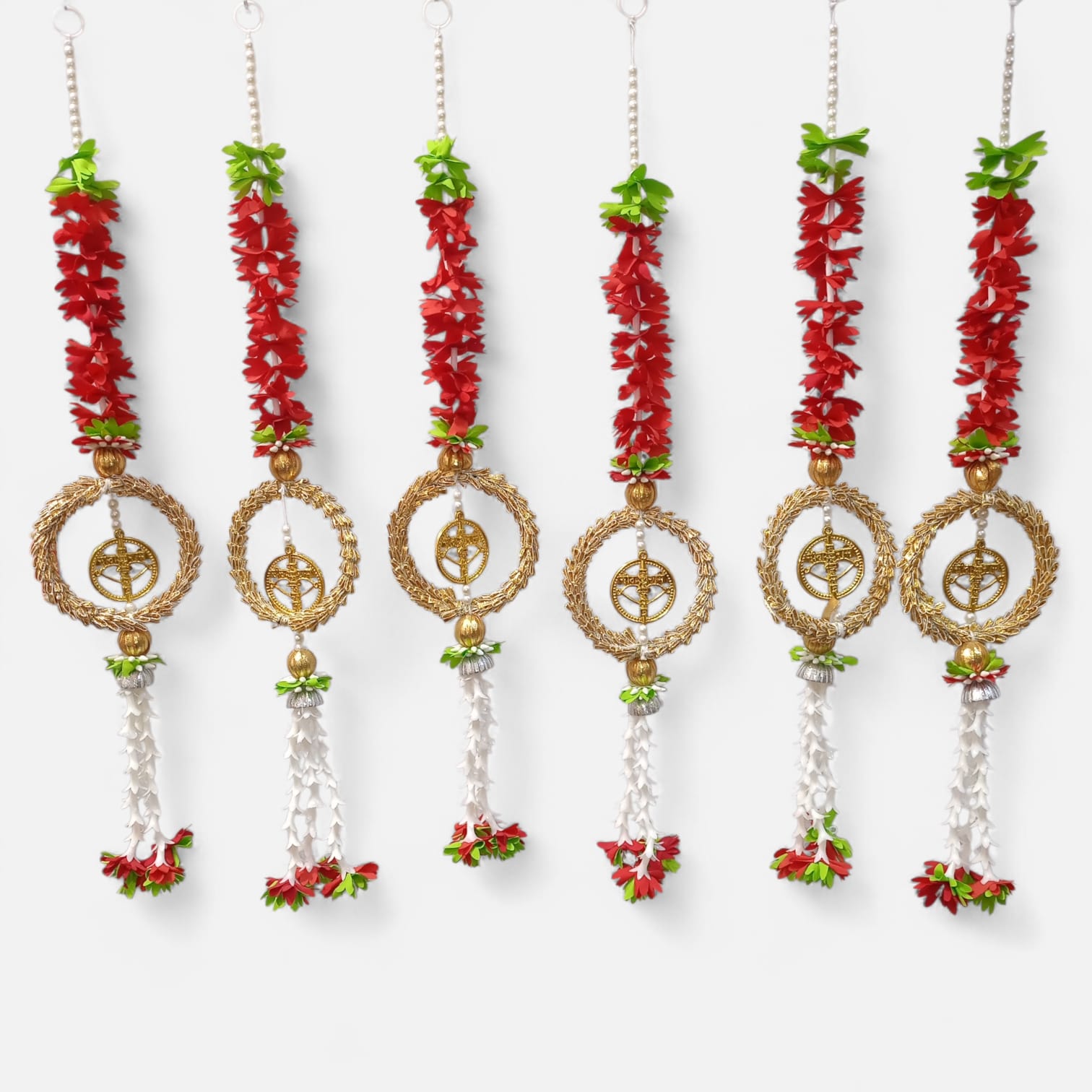Firil Patti Hanging with Floral Tassels Decor (Pack Of 10)