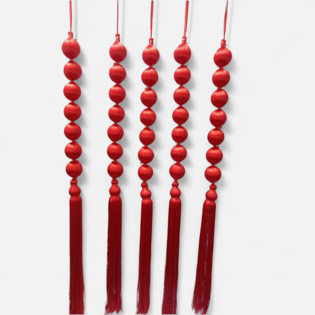 Resham Ball Ladi Hanging with Tassels Decor (Pack Of 10)