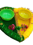 Large Haldi Mehndi Decorative Plate with Bowl