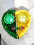 Large Haldi Mehndi Decorative Plate with Bowl