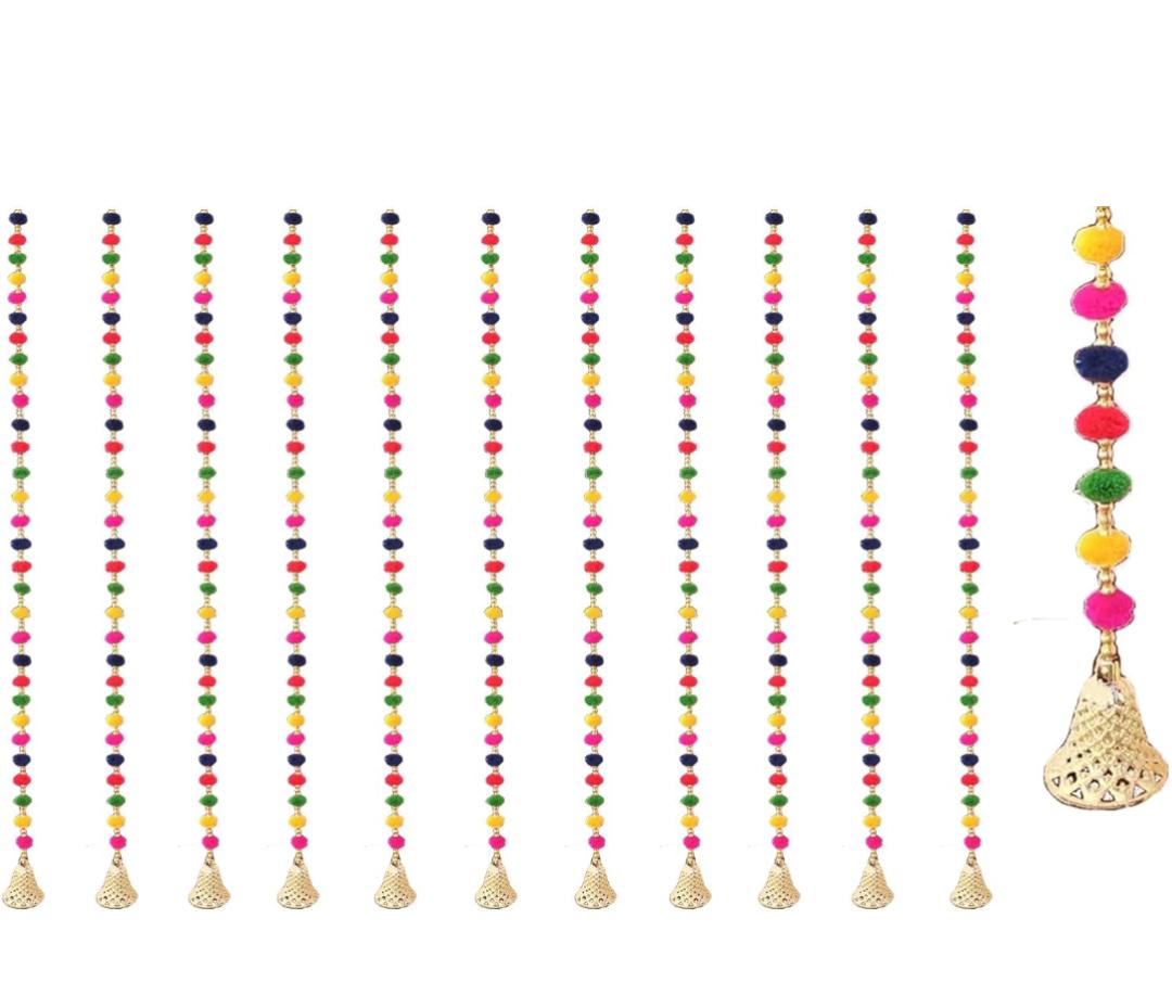 Multicolor Pom Pom Ladi Hanging for Festive Decor