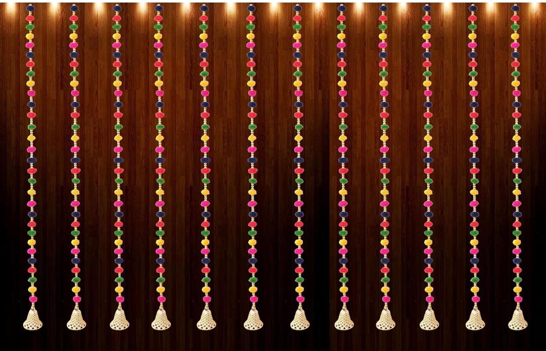 Multicolor Pom Pom Ladi Hanging for Festive Decor