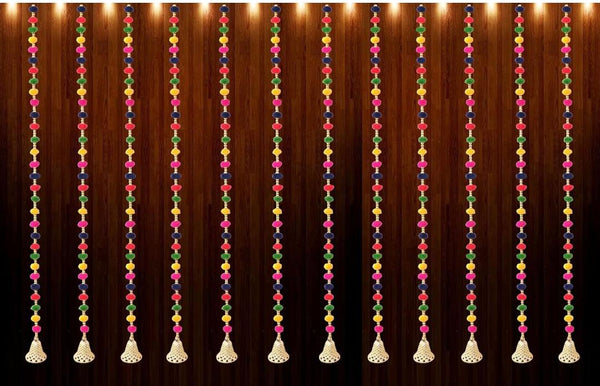 Multicolor Pom Pom Ladi Hanging for Festive Decor