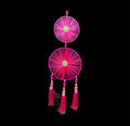 Double Ribbon Ring Hanging with Tassels (Pack of 10)