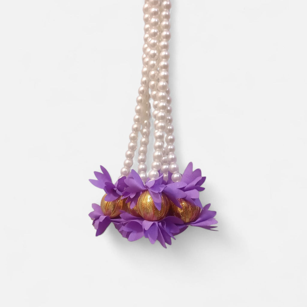Handmade Moti Hanging Set with Floral Tassels