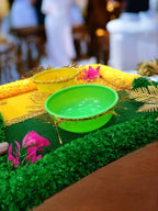 Large Haldi Mehndi Decorative Plate with Bowl