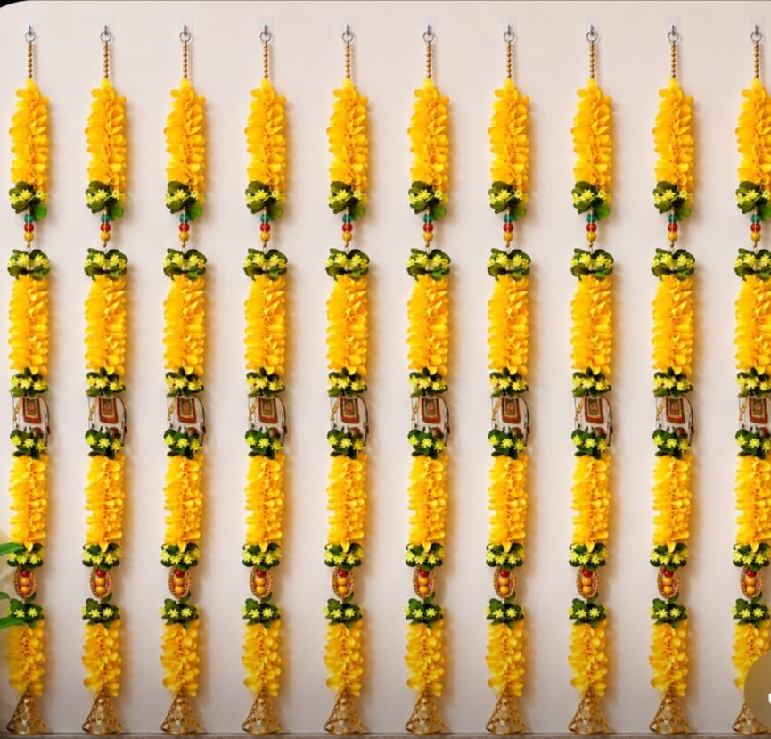 Handmade Artificial Flower Door Hanging Toran Decor pack of 10