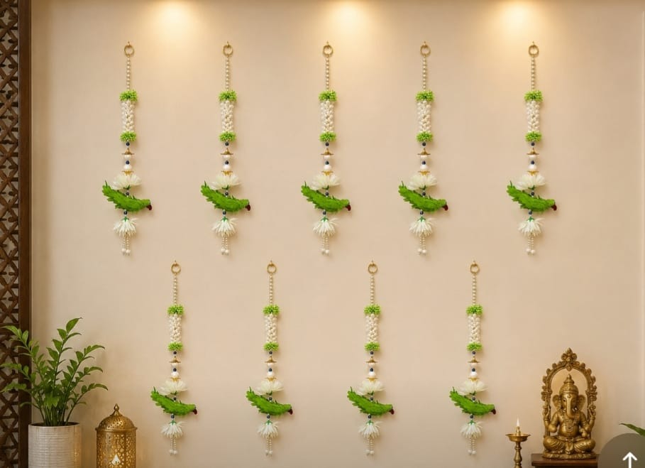 Phool Tota Decorative Hanging – Traditional Parrot & Floral Door Décor, Pack of 10