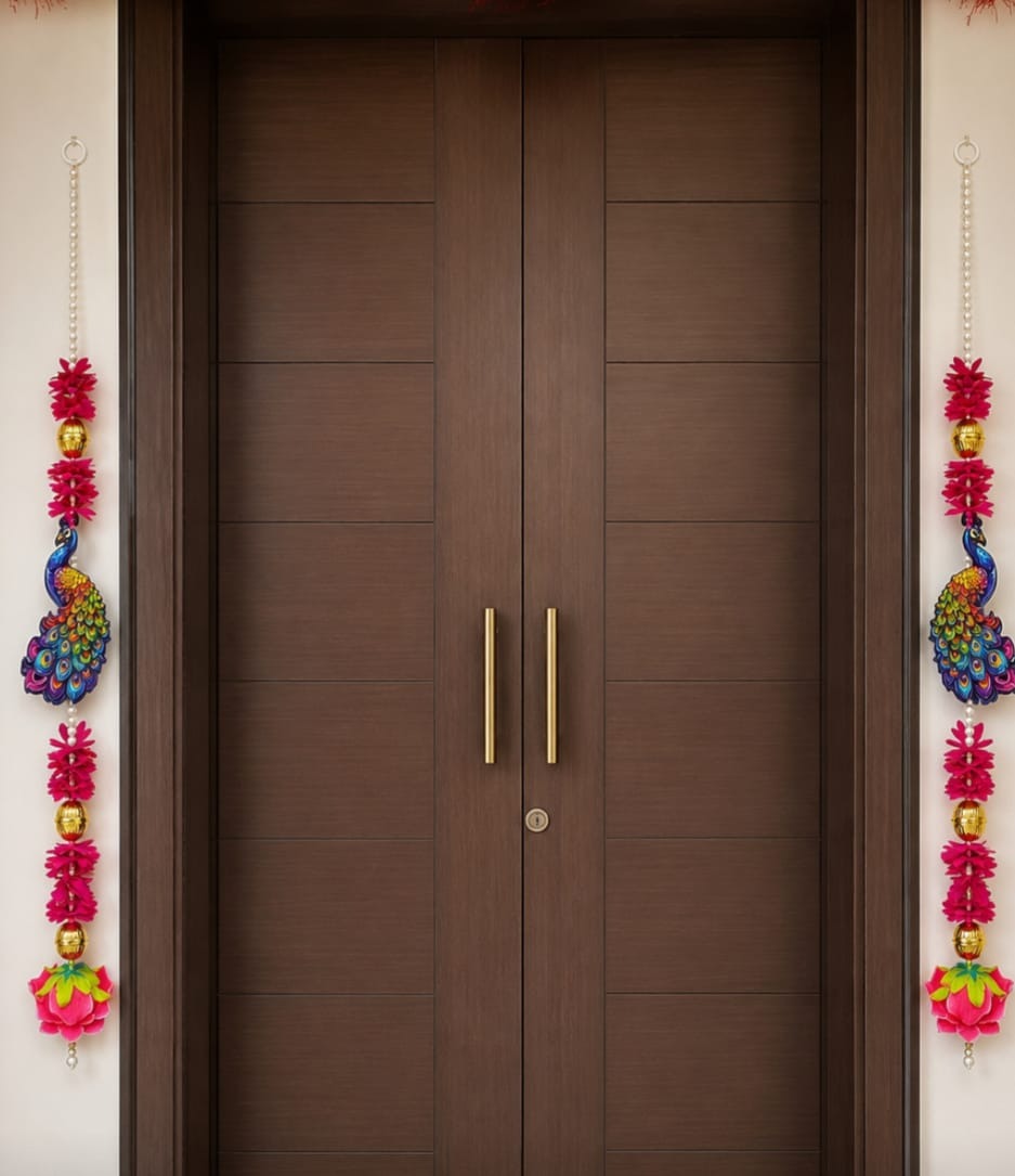 Mor Patti Decorative Hanging – Peacock & Floral Traditional Door Décor, Pack of 10