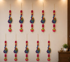 Mor Patti Decorative Hanging – Peacock & Floral Traditional Door Décor, Pack of 10
