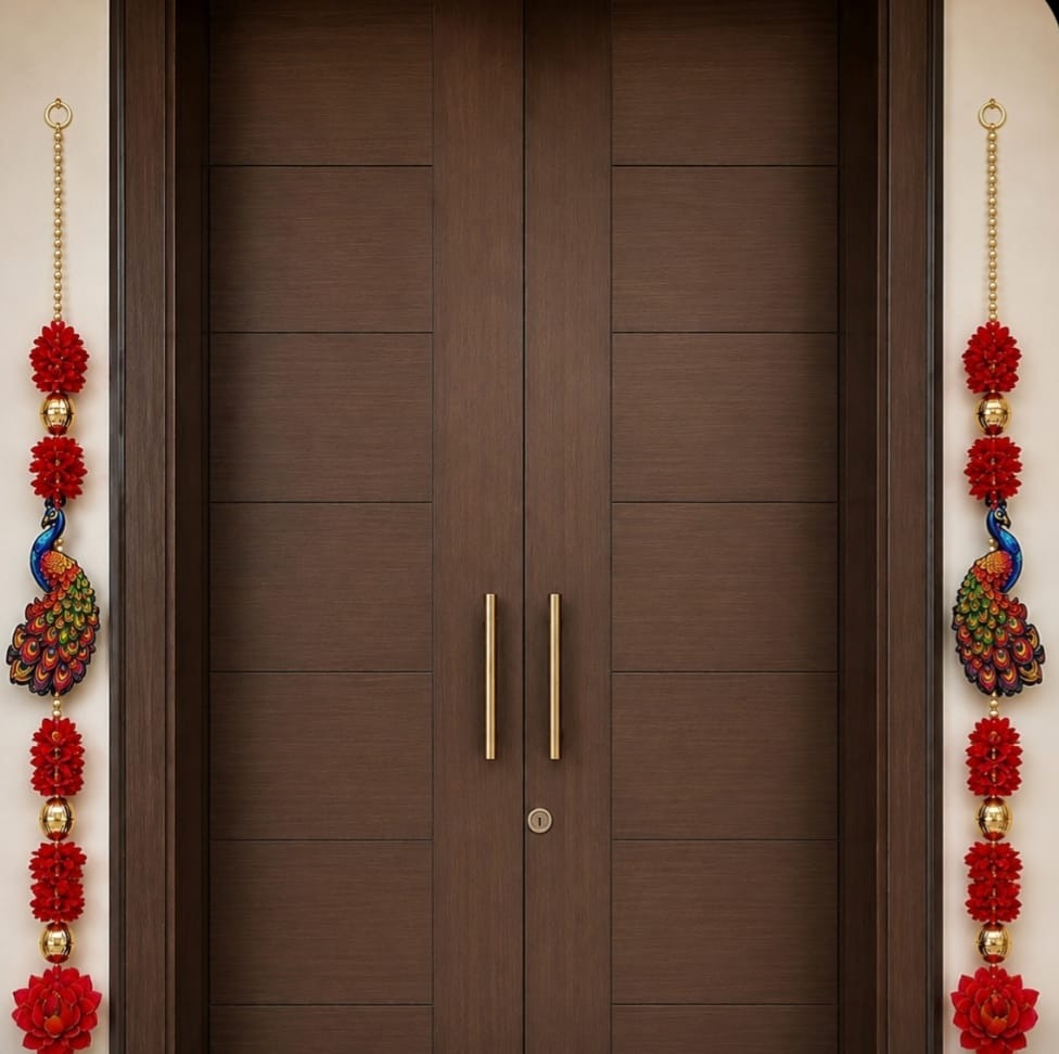 Mor Patti Decorative Hanging – Peacock & Floral Traditional Door Décor, Pack of 10