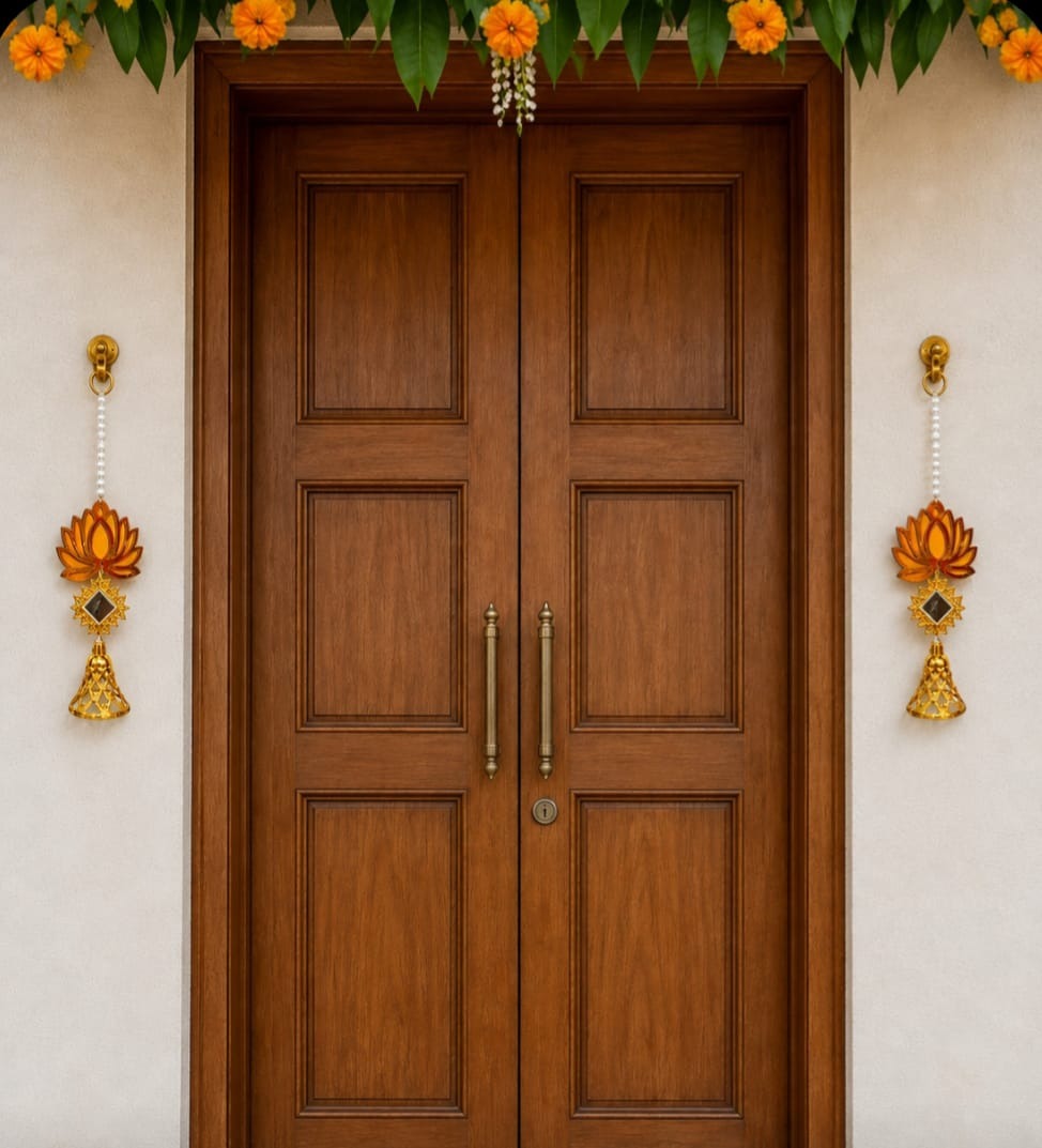 Lotus Hanging Ghanti Pack of 10 – Traditional Decorative Bell for Pooja & Home Décor